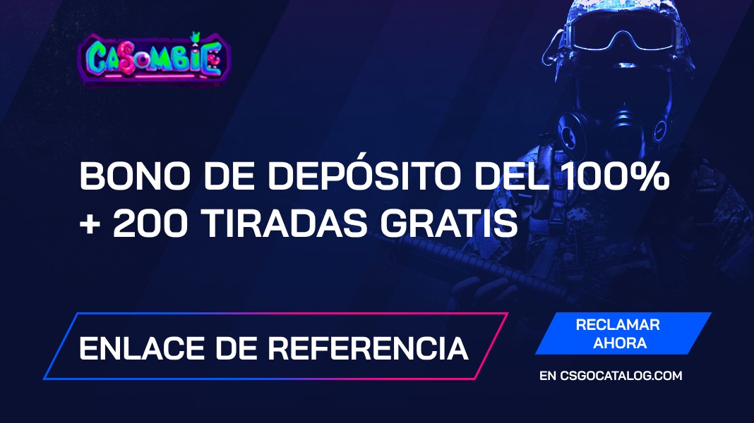 Casombie Casino Bono 2026: Utiliza el enlace de referidos y obtén un bono de depósito del 100% + 200 tiradas gratis.