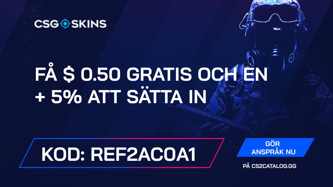 CSGO-Skins kampanjkod 2026: Använd ”REF2AC0A1” och få $ 0.50 gratis och en + 5% till insättning