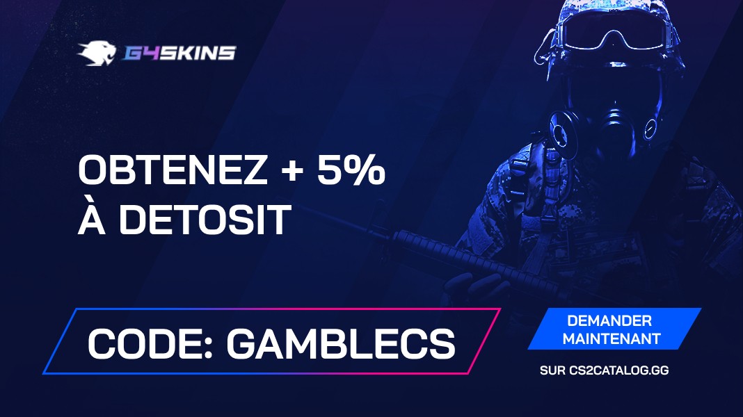 Code promo G4Skins 2026: Utilisez « gamblecs » et obtenez + 5% sur le dépôt
