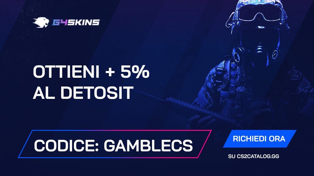 Codice promozionale G4Skins 2026: Usa “gamblecs” e ottieni + 5% al detosit
